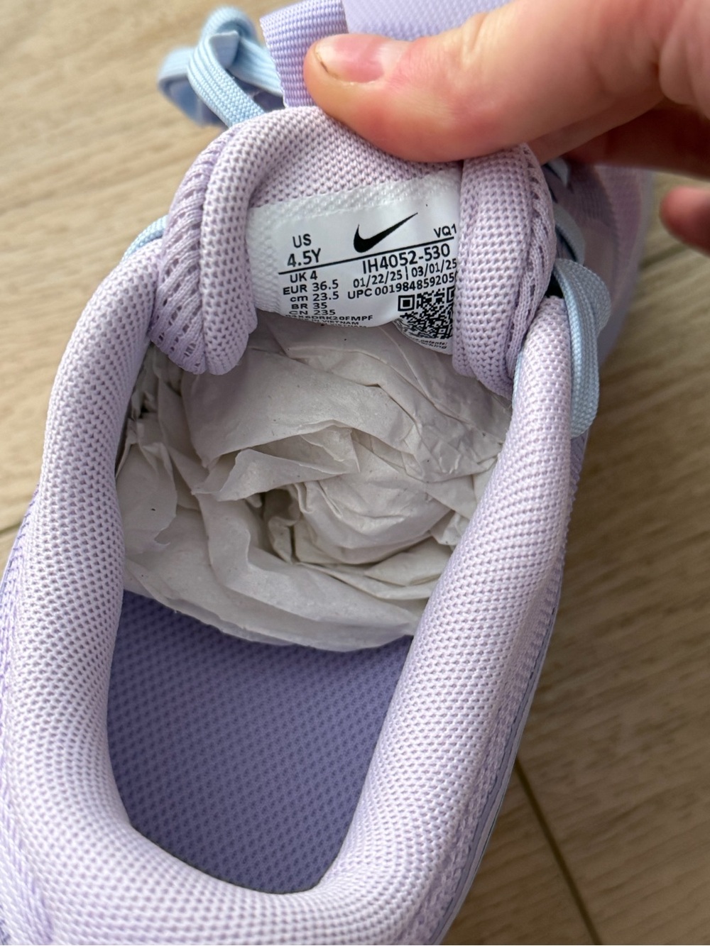 Nike Youth Lavender and Light Blue Running Shoes - Picture 5 of 9